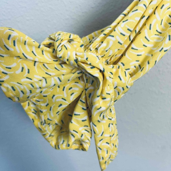 Maeve By Anthropologie Size 6 Blithe Button-Up Collared Top Tie Cuff Yellow - Picture 8 of 11